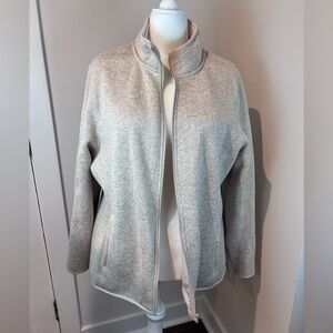 Faded Glory Sherpa Lined Full Zip Jacket Women’s Plus 3X (22W/24W) Oatmeal Beige